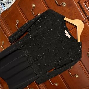 LOFT Black Speckled Dress